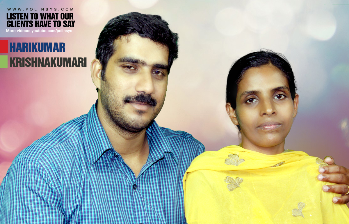 Polinsys Client Testimonial Canada Immigration, Departure to Canada , Mr Harikumar and Mrs Krishnakumari