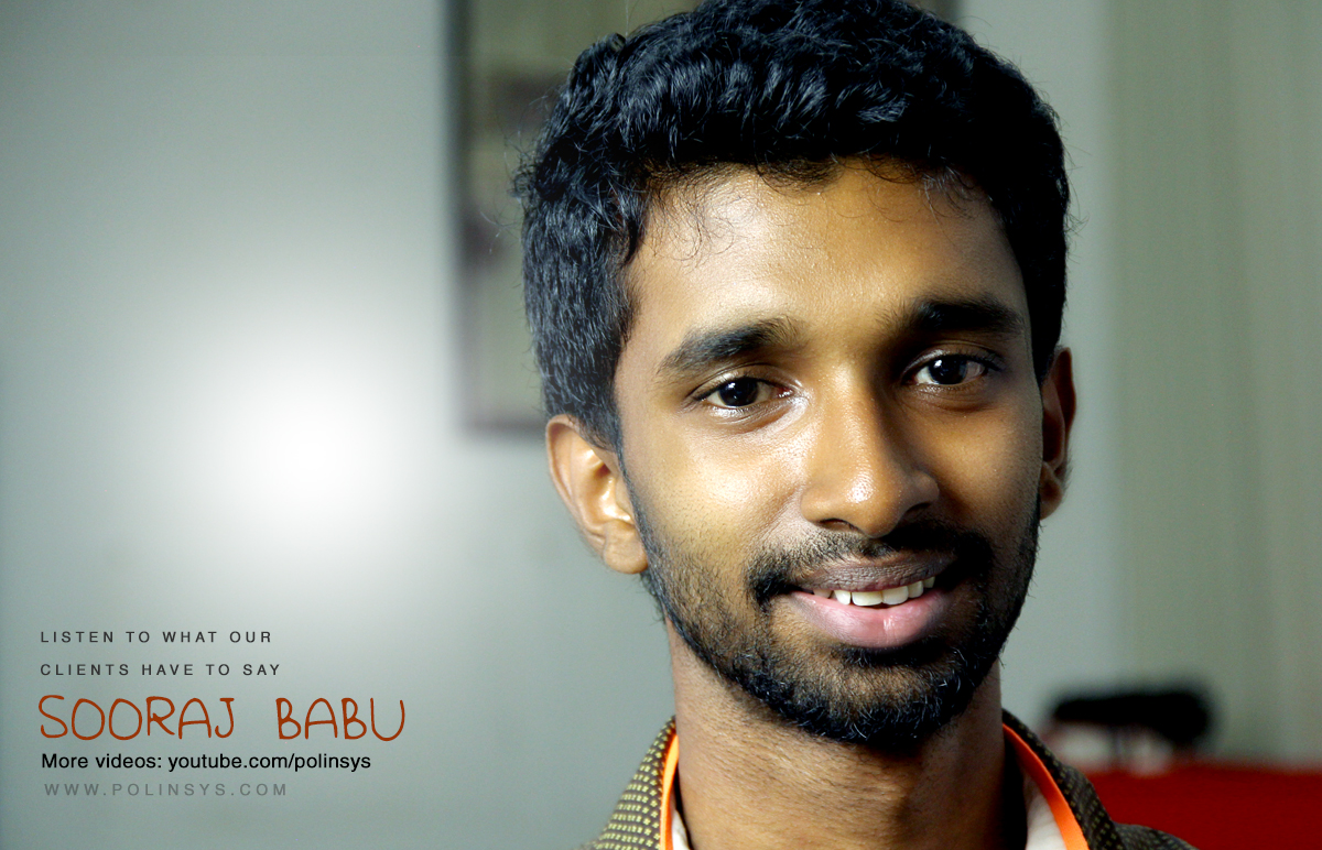Polinsys Student Client Testimonial, Canada Education, Departure to Canada, Mr Sooraj Babu
