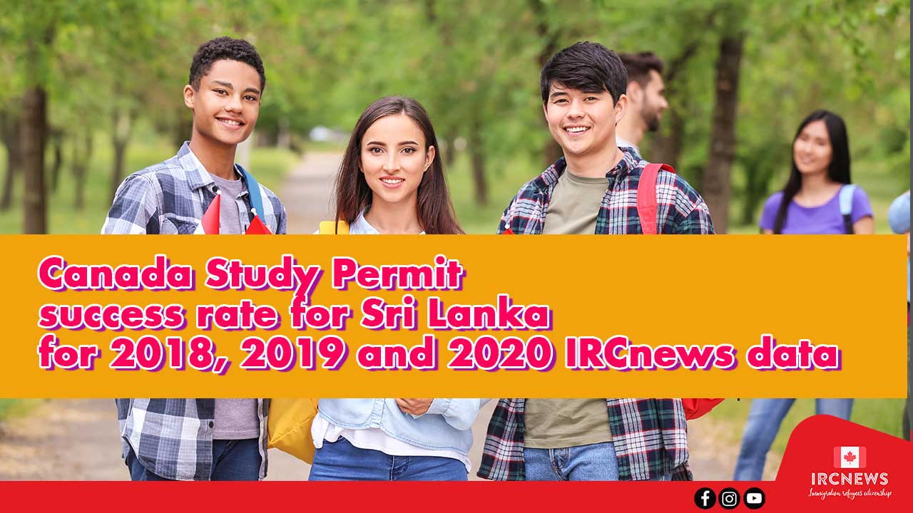 Canada Study Permit success rate for Sri Lanka for 2018, 2019 and 2020 IRCnews data   