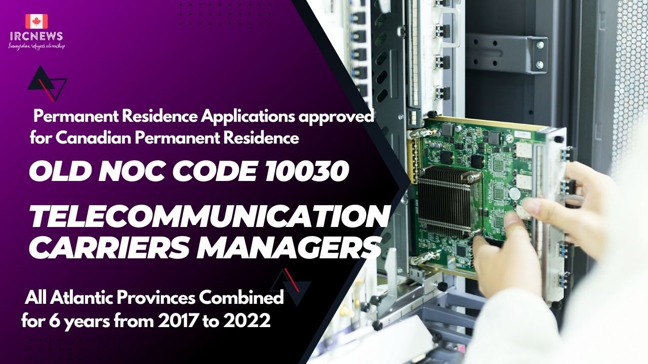 Old NOC 10030 Telecommunication carriers managers Approved for Canadian PR in All Atlantic Provinces 2017-2022