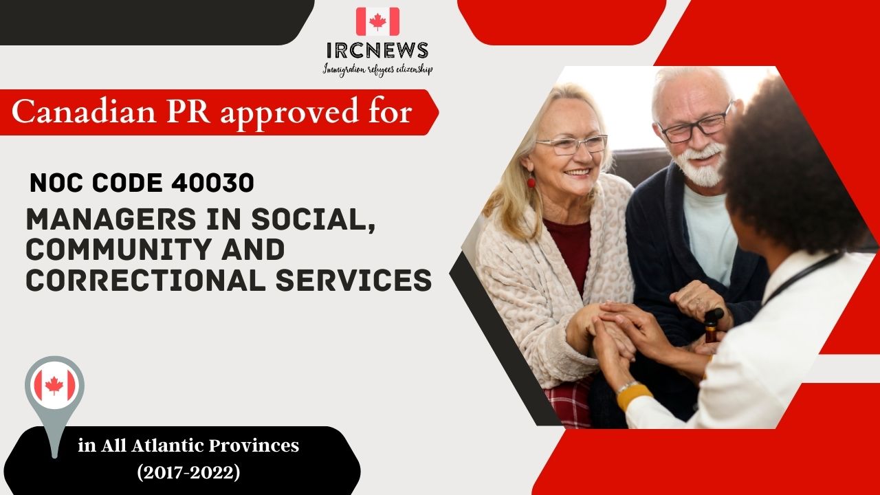 6 Years of Approved PR for Managers in social, community and services in Atlantic Canada (NOC 40030)