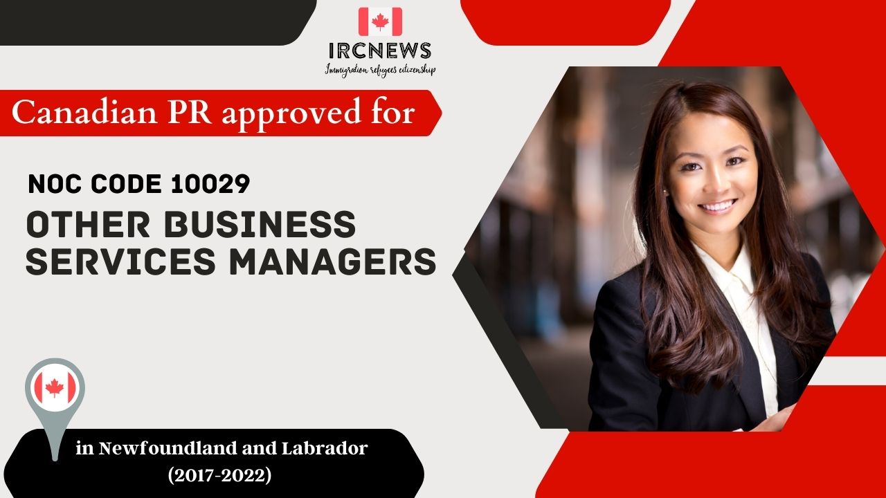 6 Years of Approved PR for Other business services managers in NFL Canada (NOC 10029)