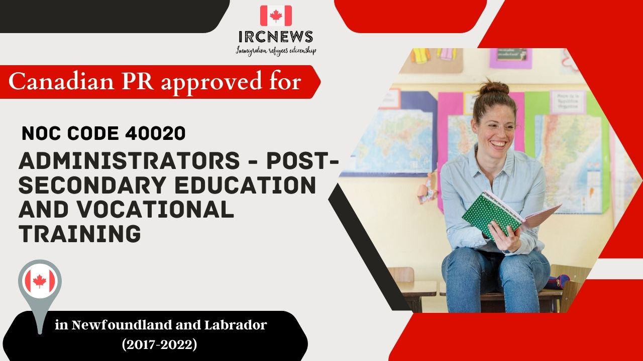 6 Years of Approved PR for Admins in Post-Secondary Ed in NFL Canada (NOC 40020)