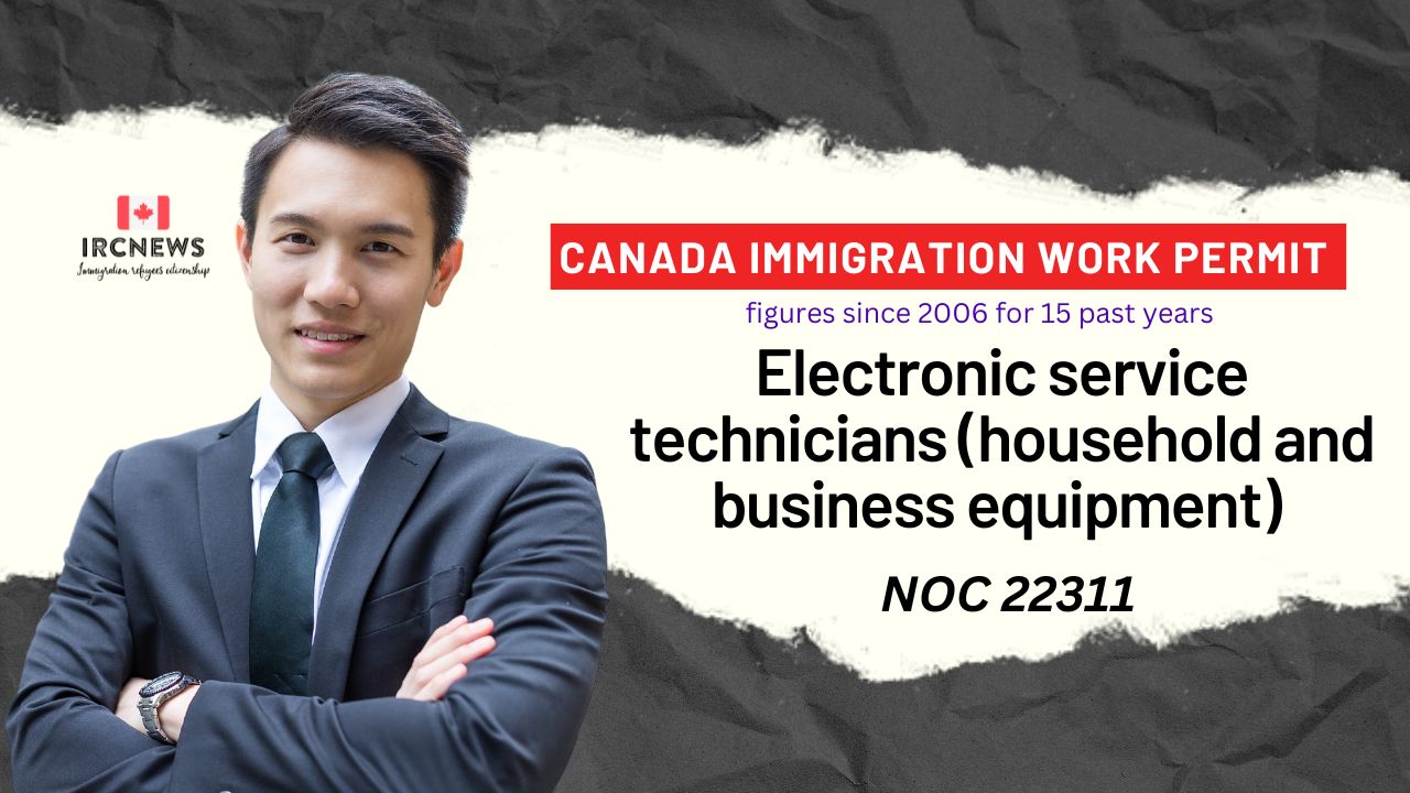 Canada Immigration Work Permit figures since 2006 for 22311, Title: Electronic service technicians (household and business equipment) for 15 past years
