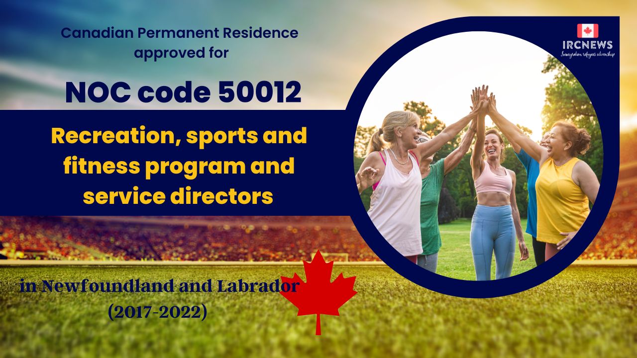 6 Years of Approved PR for Recreation, sports and fitness program in NFL  Canada (NOC 50012)