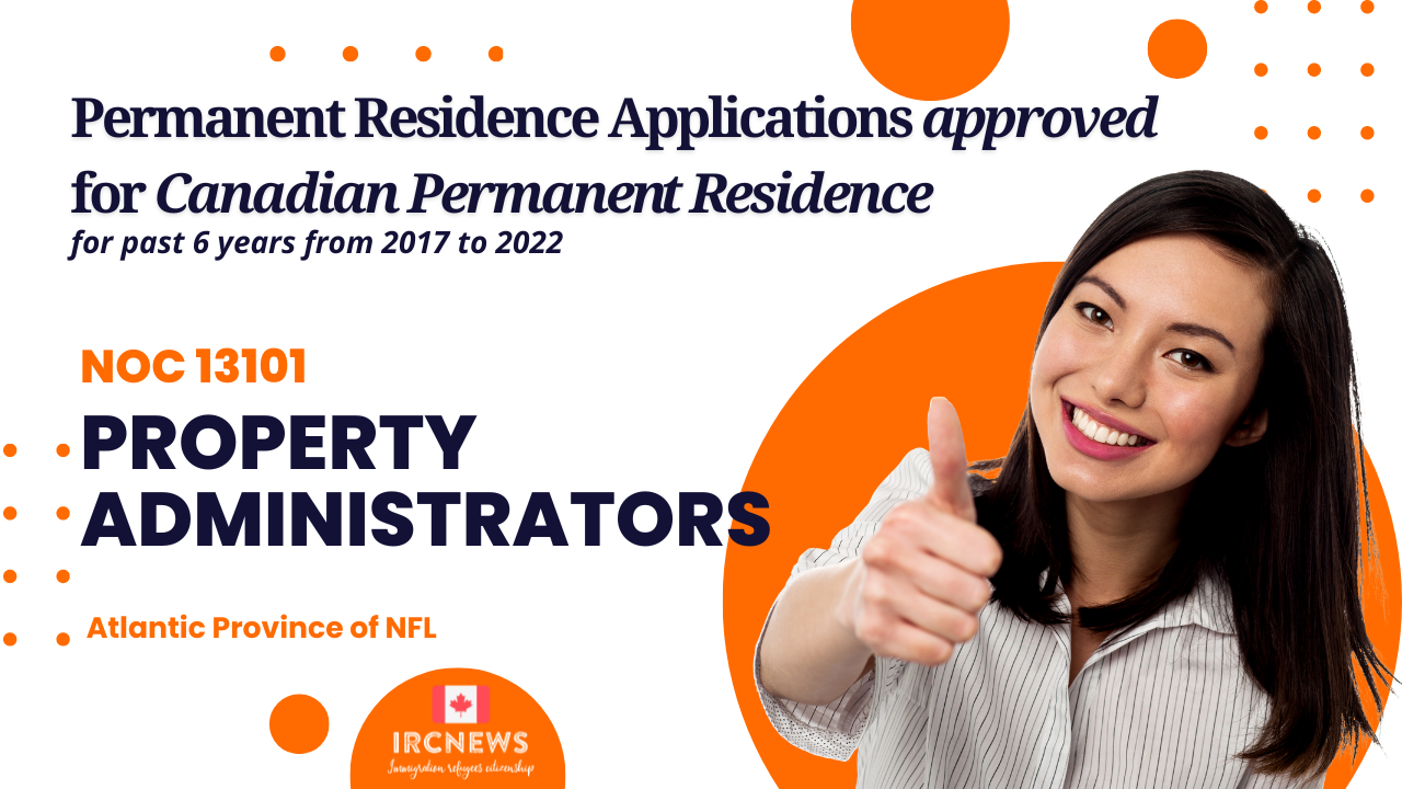 Approved Canada PR visa NOC 13101, Property administrators  in NFL for 6 years