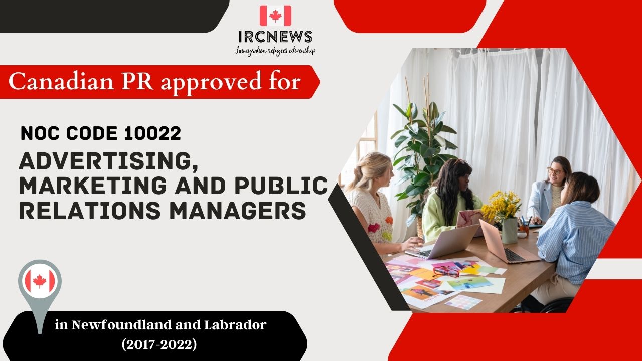 6 Years of Approved PR for Advertising, marketing and public relations in NS Canada (NOC 10022)