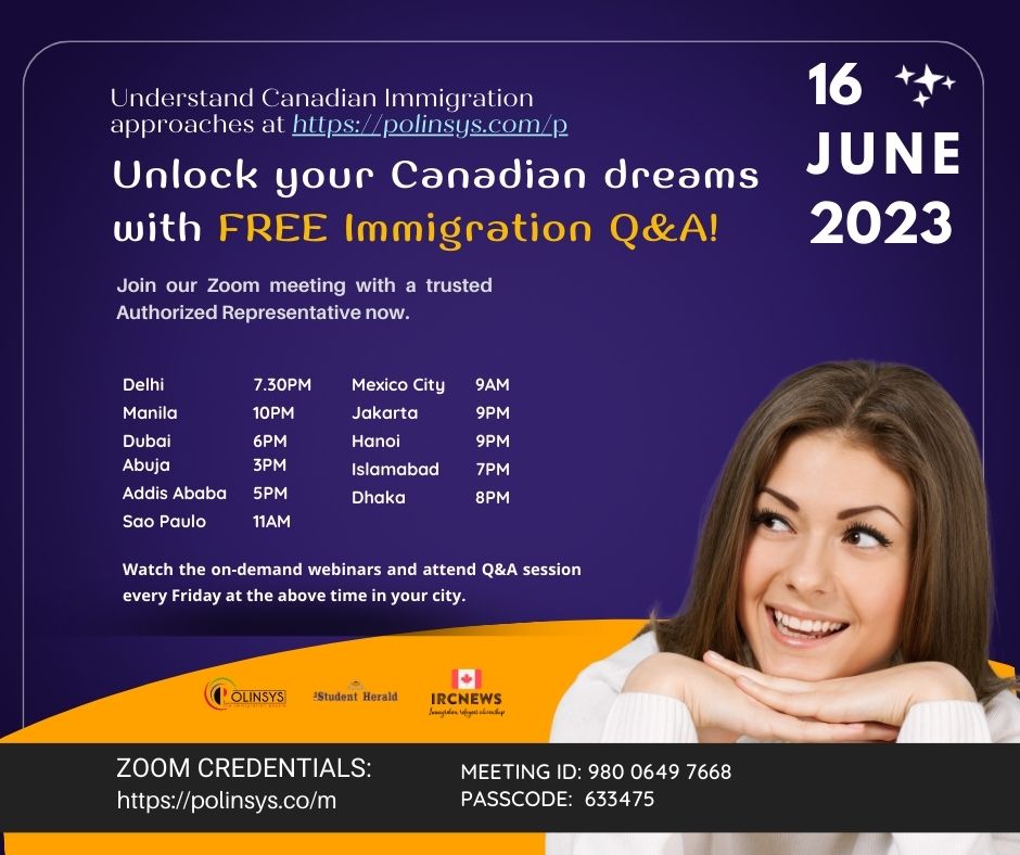 Next FREE Canadian Immigration Q&A session hosted by Joy Stephen on 16 June 2023
