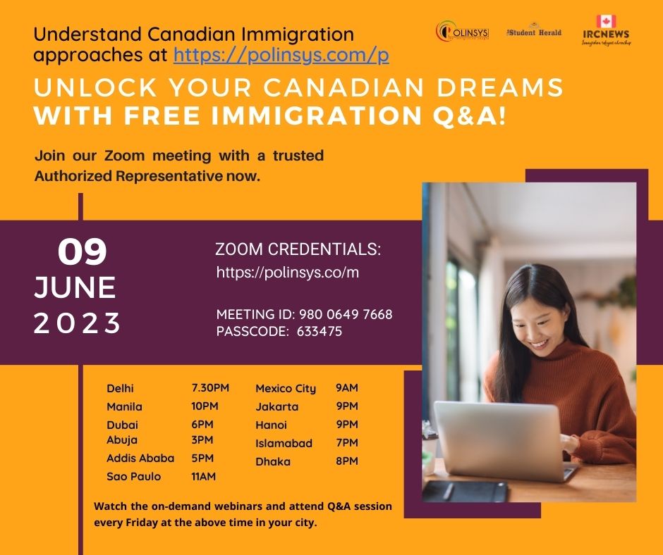 Next FREE Canadian Immigration Q&A session hosted by Joy Stephen on 09 June 2023