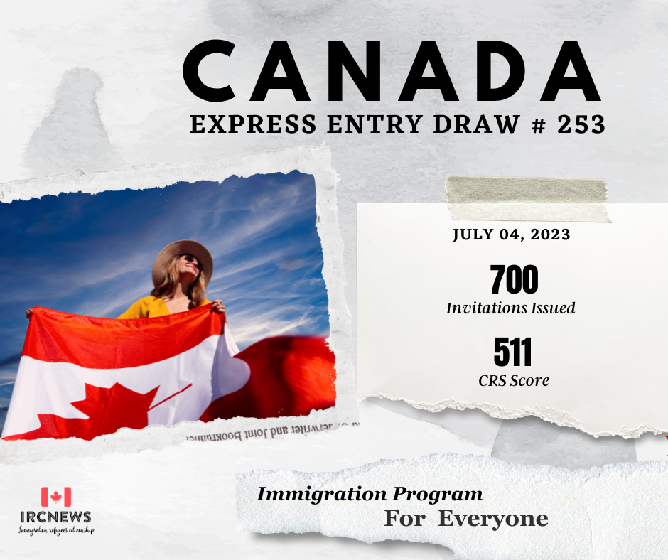 Express Entry Draw: Intake 253, 04 July 2023