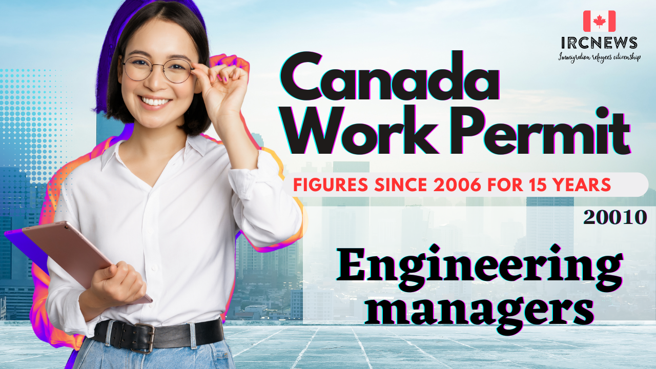 Canada Work Permit figures since 2006 for 20010, Title: Engineering managers for 15 past years