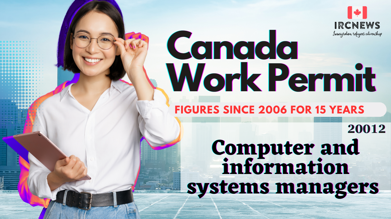 Canada Work Permit figures since 2006 for 20012, Title: Computer and information systems managers for 15 past years 