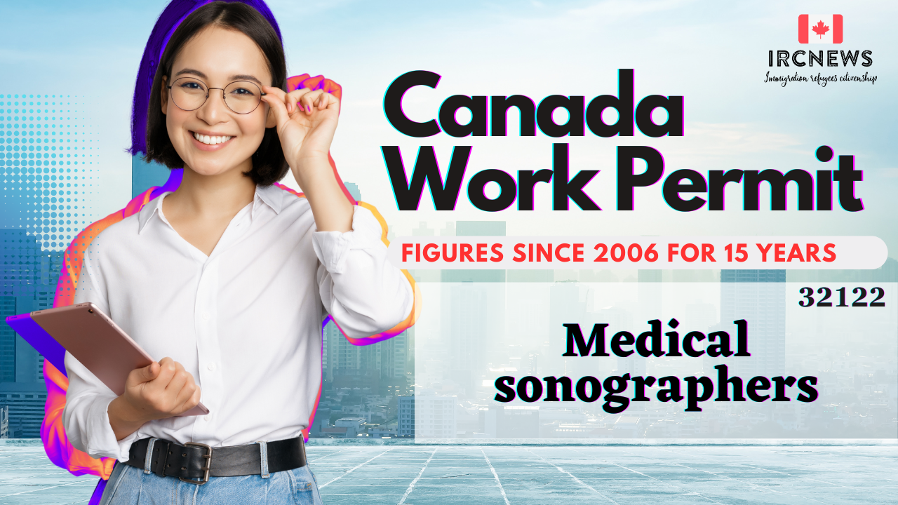 Canada Work Permit figures since 2006 for 32122, Title: Medical sonographers for 15 past years 