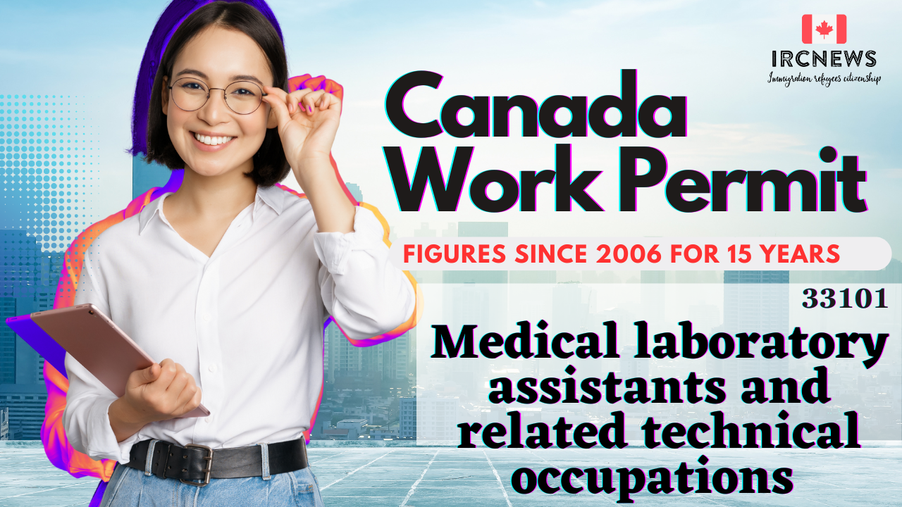 Canada Work Permit figures since 2006 for 33101, Title: Medical laboratory assistants and related technical occupations for 15 past years 