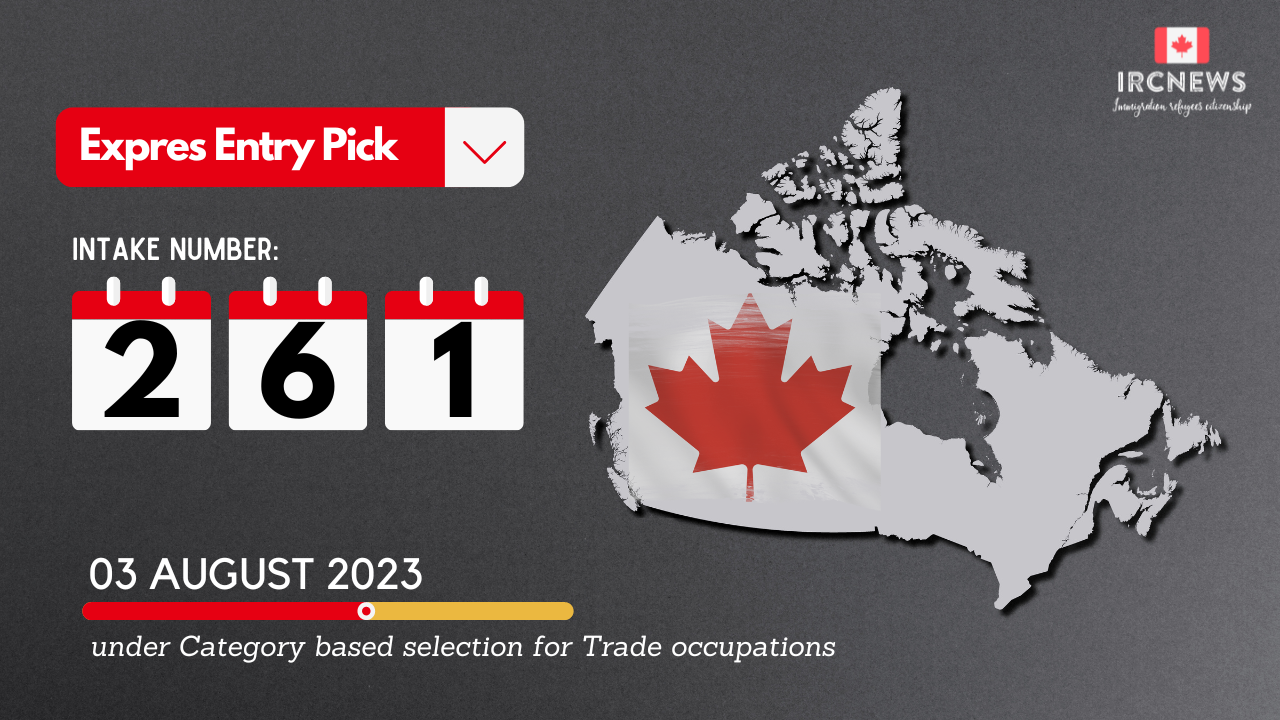 Express Entry Pick bearing Intake number 261 on 03 August 2023 under Category based selection for Trade occupations 