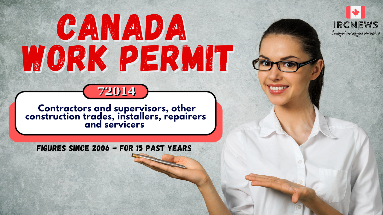 Canada Work Permit figures for 15 years since 2006 for NOC 72014, Title: Contractors and supervisors, other construction trades, installers, repairers and servicers
