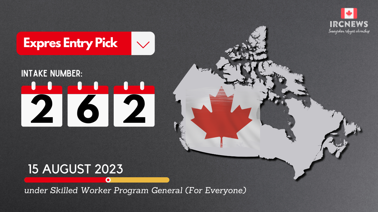 Most Recent Express Entry Pick bearing Intake number 262 on 15 August 2023 under Skilled Worker Program General (For Everyone) 