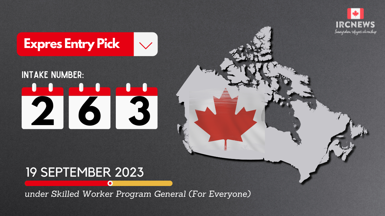 Most Recent Express Entry Pick bearing Intake number 263 on 19 September 2023 under Skilled Worker Program General (For Everyone) 