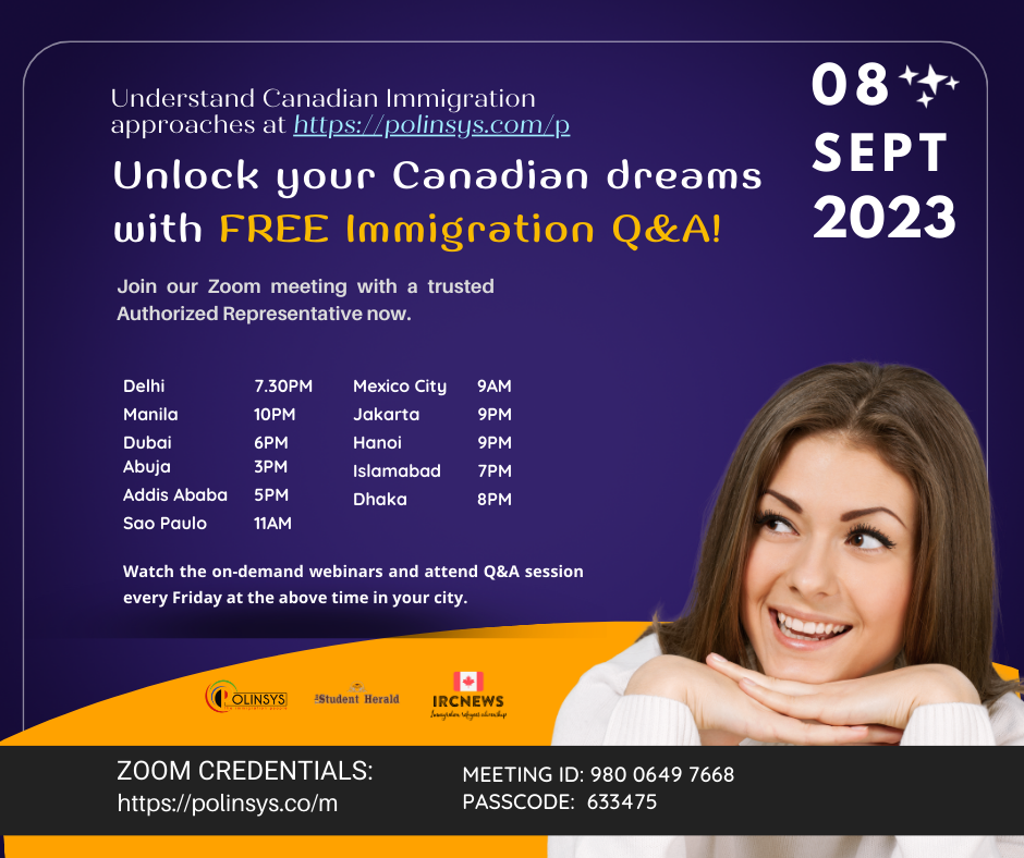 Complimentary Webinar by your Canadian Authorized Representative for Polinsys Entrepreneur clients