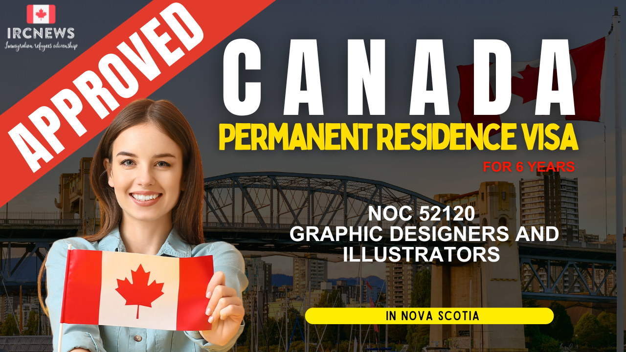 Approved Canada PR visa NOC 52120 Graphic designers and illustrators in Nova Scotia for 6 years