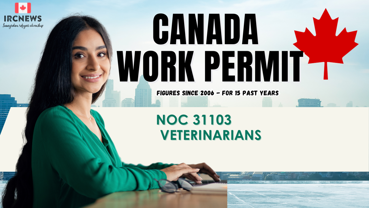Canada Work Permit figures since 2006 for 31103, Title: Veterinarians for 15 past years