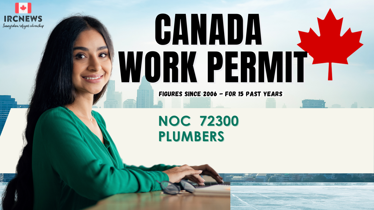 Canada Work Permit figures for 15 years since 2006 for NOC 72300, Title: Plumbers