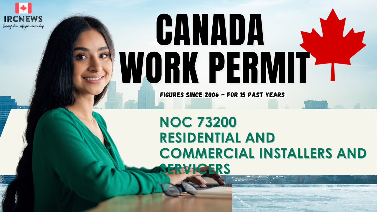 Canada Work Permit figures for 15 years since 2006 for NOC 73200, Title: Residential and commercial installers and servicers
