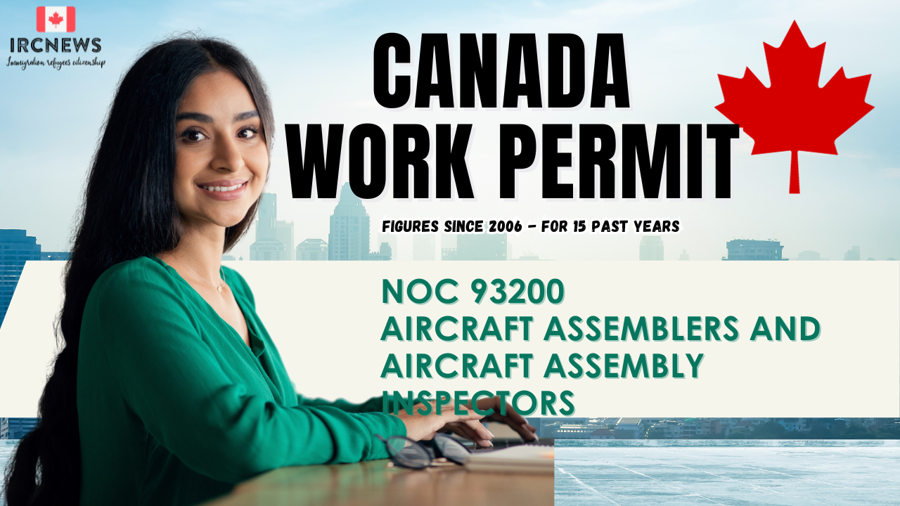 Canada Work Permit figures for 15 years since 2006 for NOC 93200, Title: Aircraft assemblers and aircraft assembly inspectors