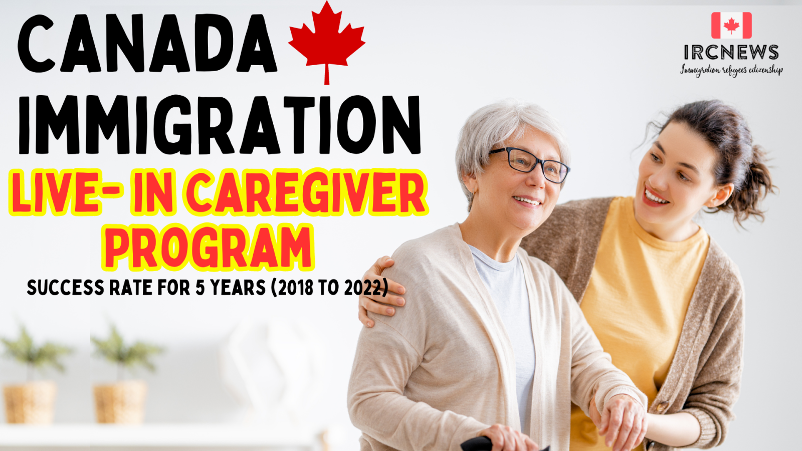 Canada Immigration Live- in Caregiver Program Success Rate for 5 years (2018 to 2022)