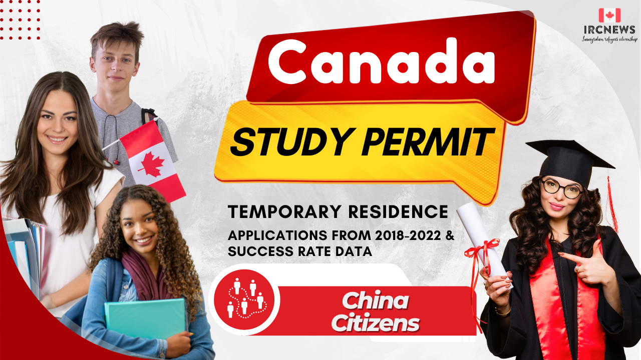 Canada Temporary Residence Study Permit All Study Permit Applications Data. Total Applications from 2018 to 2022 & Success rate Data about China citizens