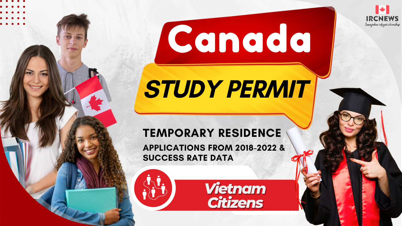Canada Temporary Residence Study Permit All Study Permit Applications Data. Total Applications from 2018 to 2022 & Success rate Data about Vietnam citizens