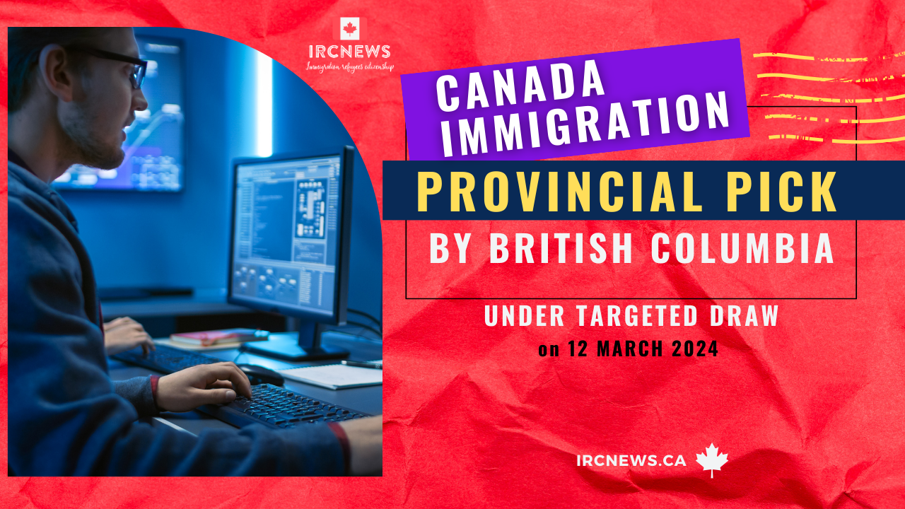 Canada Immigration Provincial pick under Targeted draw: Tech by British Columbia on 12 March 2024