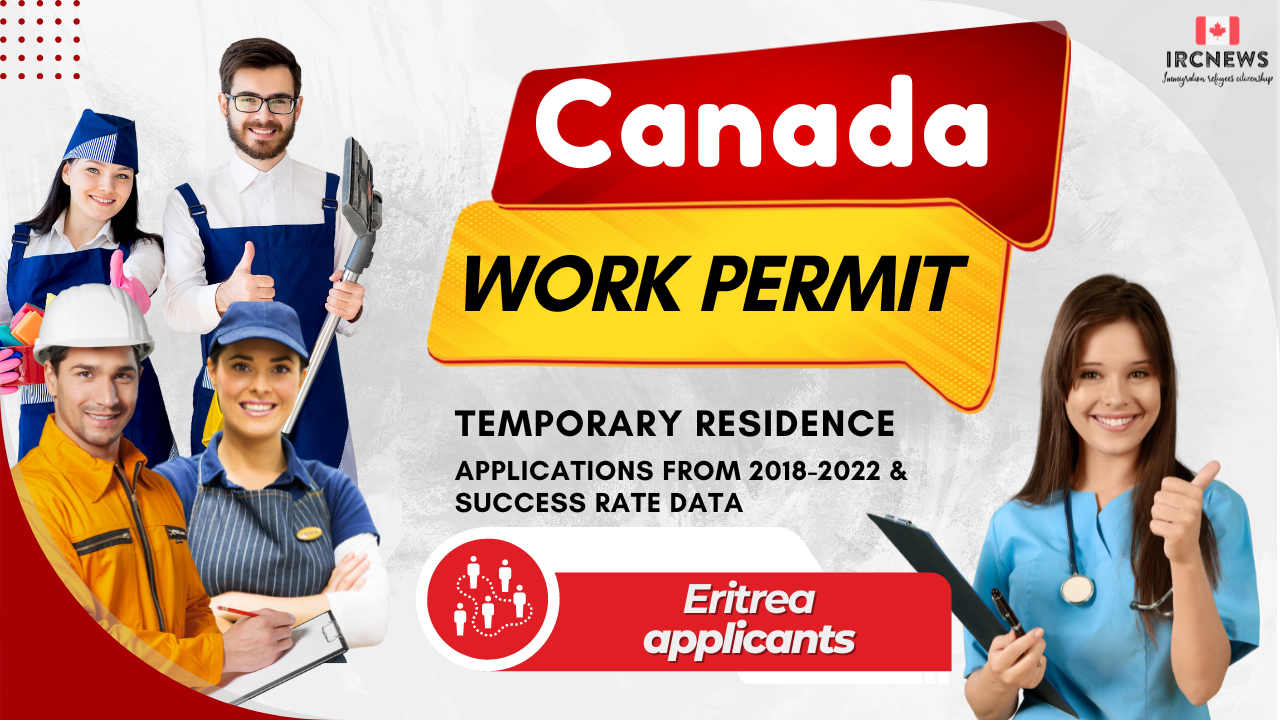 Canada Temporary Residence Work Permit All Work Permits Data. Total Applications from 2018 to 2022 & Success rate Data about Eritrea applicants