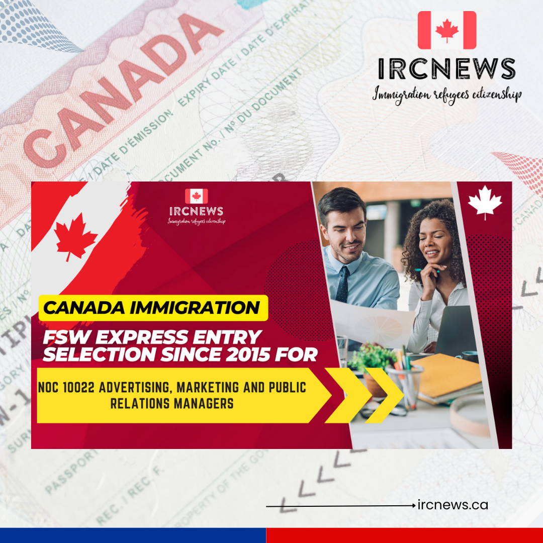 Canada Immigration FSW Express Entry selection since 2015 for NOC 10022 Advertising, marketing and public relations managers