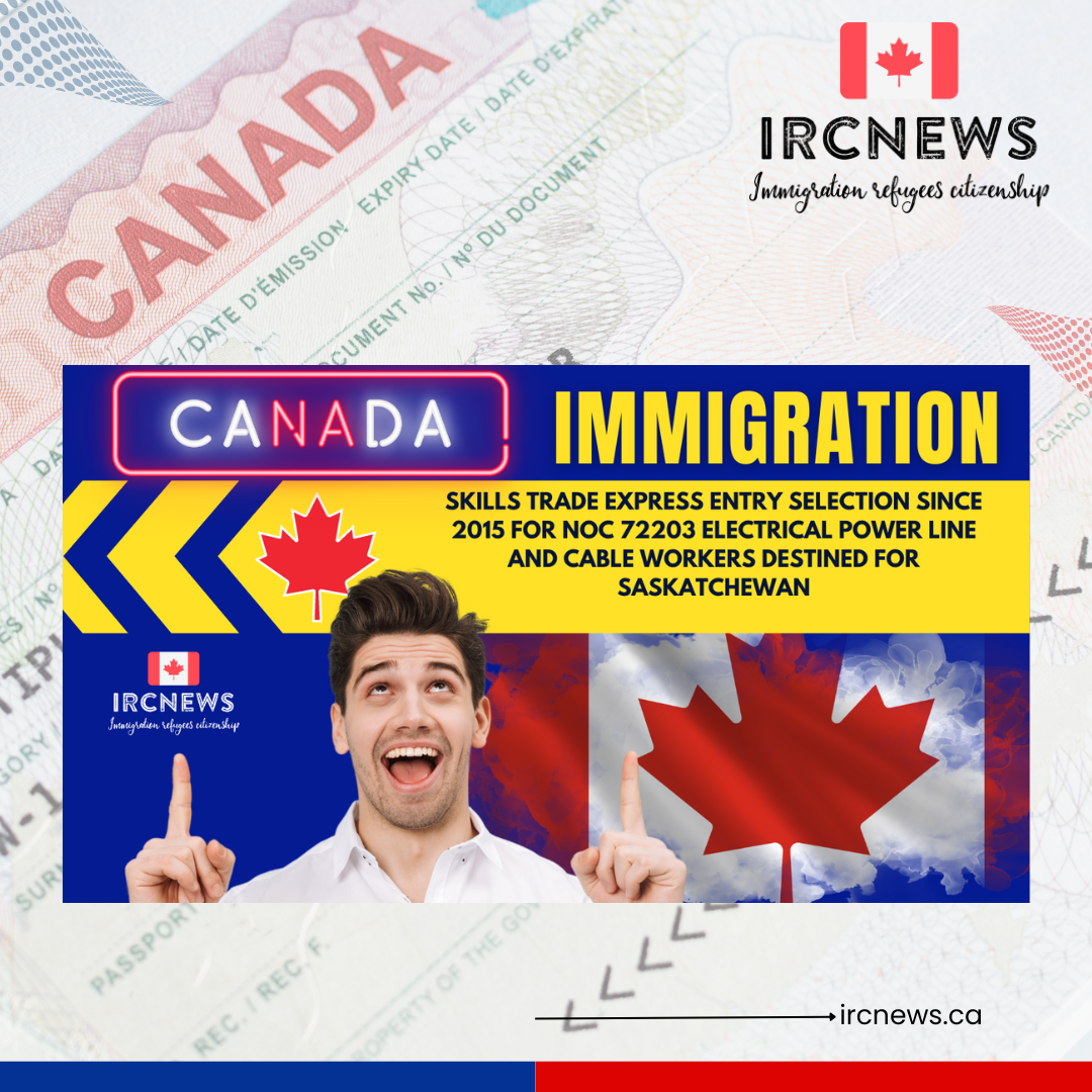 Canada Immigration Skills Trade Express Entry selection since 2015 for NOC 72203 Electrical power line and cable workers destined for Saskatchewan