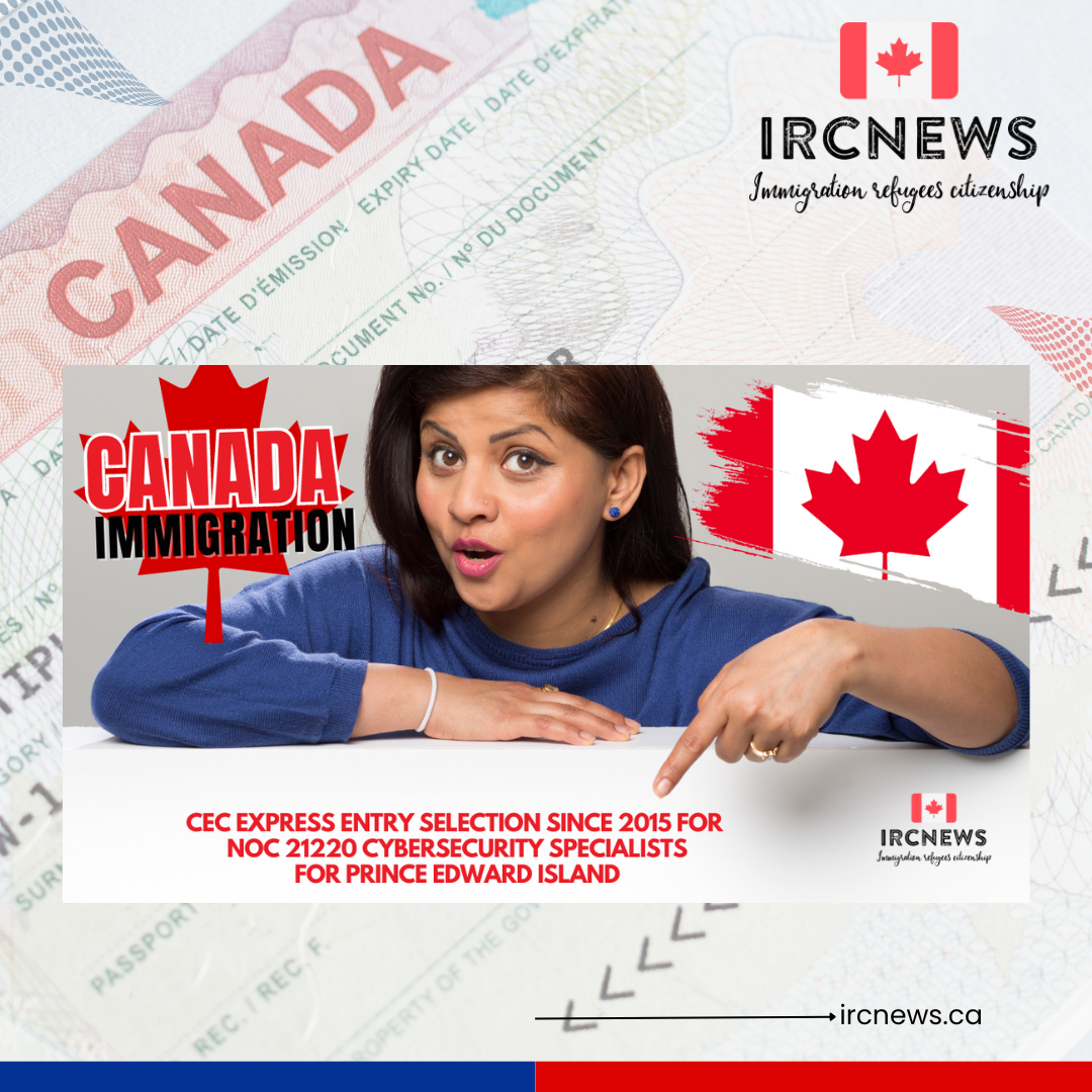 Canada Immigration CEC Express Entry selection since 2015 for NOC 21220 Cybersecurity specialists for Prince Edward Island
