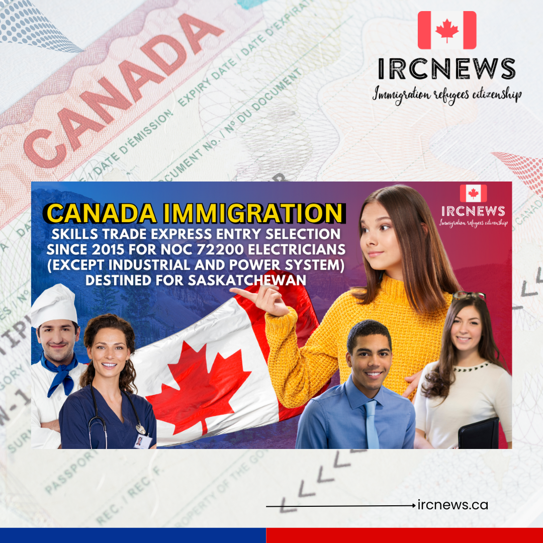 Canada Immigration Skills Trade Express Entry selection since 2015 for NOC 72200 Electricians (except industrial and power system) destined for Saskatchewan