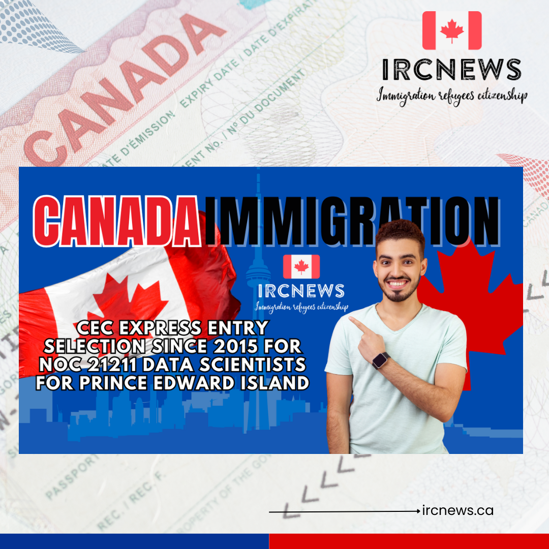 Canada Immigration CEC Express Entry selection since 2015 for NOC 21211 Data scientists for Prince Edward Island