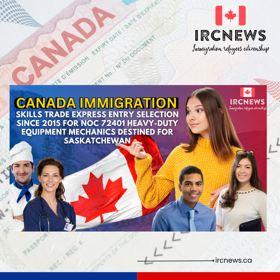 Canada Immigration Skills Trade Express Entry selection since 2015 for NOC 72401 Heavy-duty equipment mechanics destined for Saskatchewan