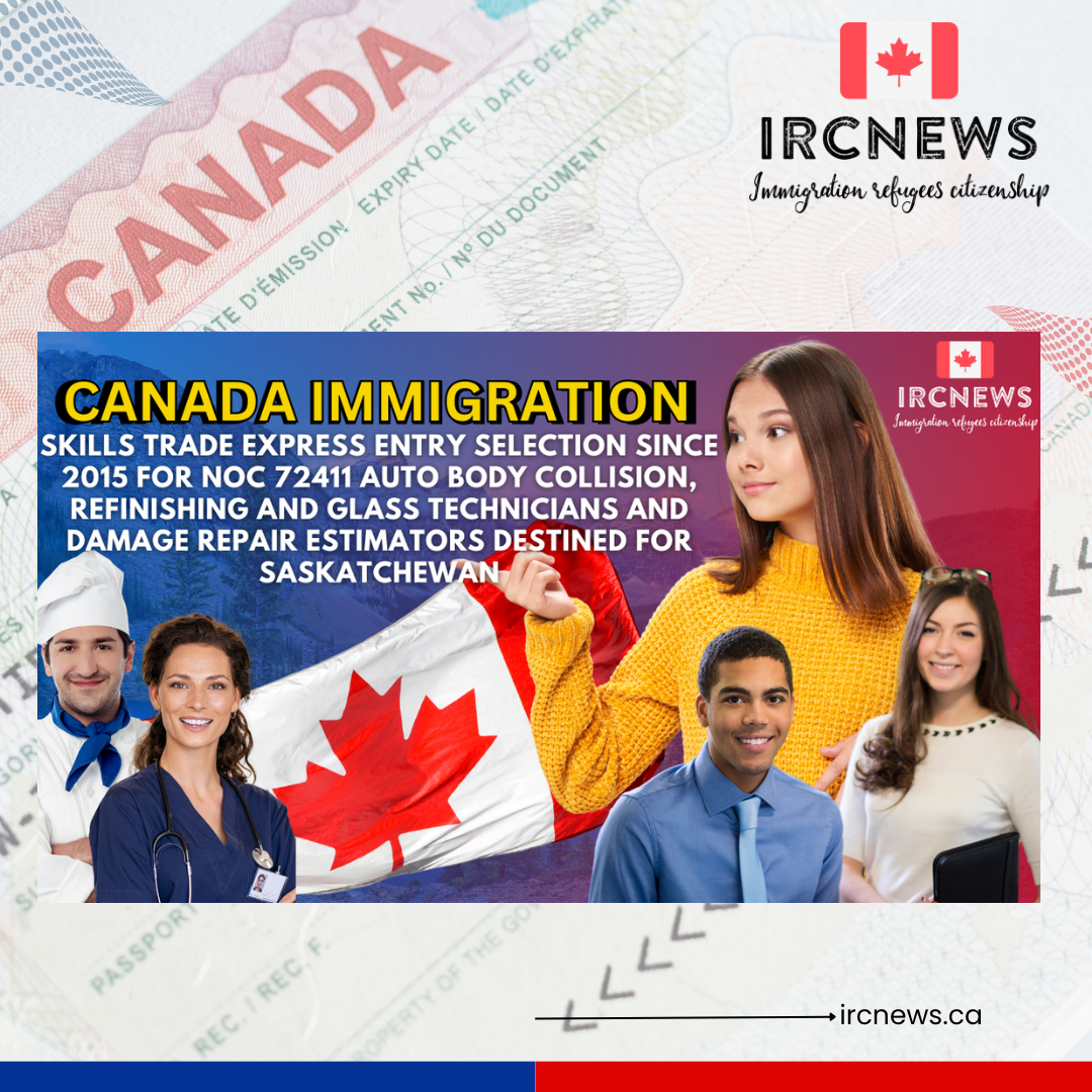 Canada Immigration Skills Trade Express Entry selection since 2015 for NOC 72411 Auto body collision, refinishing and glass technicians and damage repair estimators destined for Saskatchewan