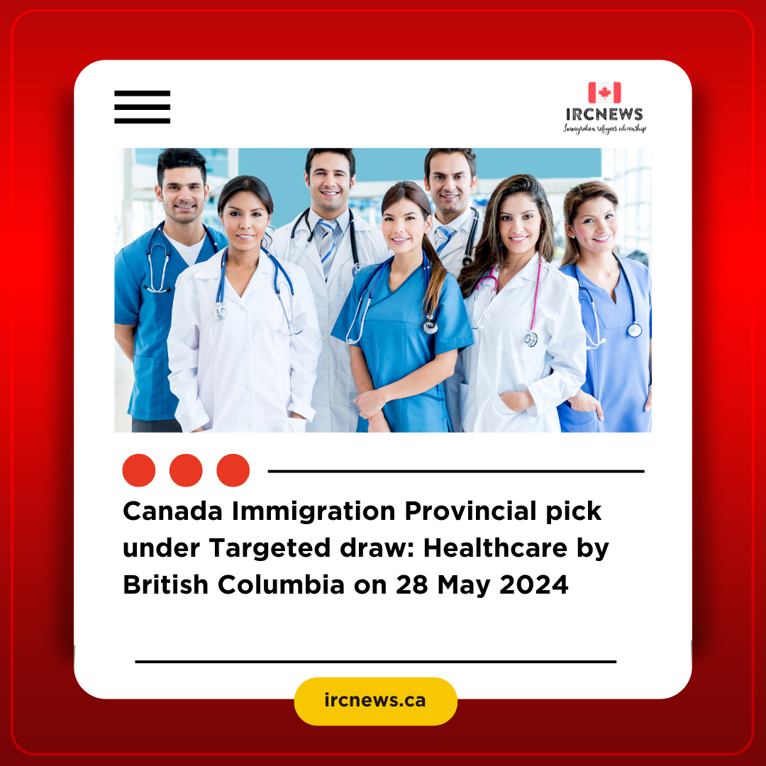 Canada Immigration Provincial pick under Targeted draw: Healthcare by British Columbia on 28 May 2024