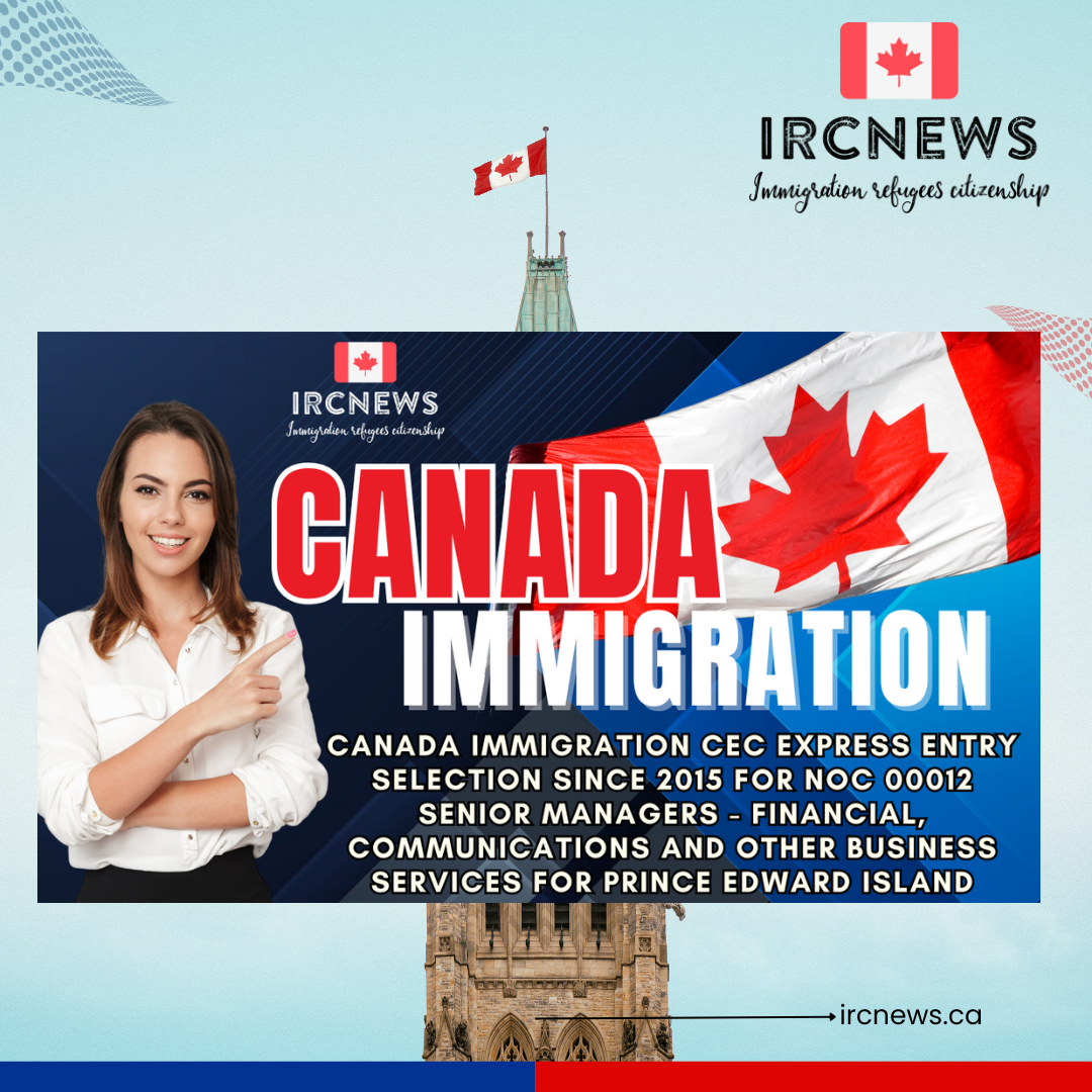Canada Immigration CEC Express Entry selection since 2015 for NOC 00012 Senior managers – financial, communications and other business services for Prince Edward Island
