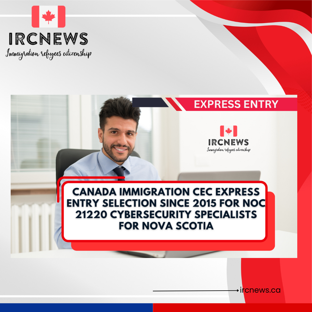 Canada Immigration CEC Express Entry selection since 2015 for NOC 21220 Cybersecurity specialists for Nova Scotia