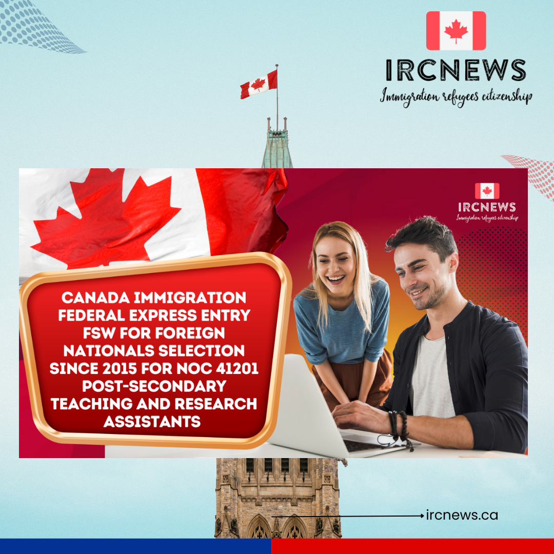 Canada Immigration Federal Express Entry FSW for Foreign Nationals selection since 2015 for NOC 41201 Post-secondary teaching and research assistants 