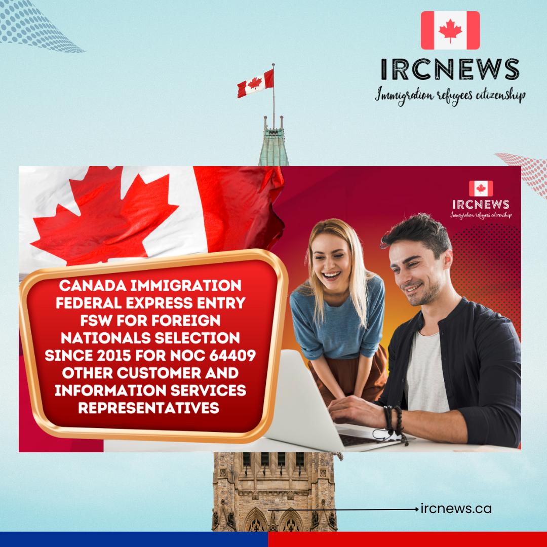Canada Immigration Federal Express Entry FSW for Foreign Nationals selection since 2015 for NOC 64409 Other customer and information services representatives 