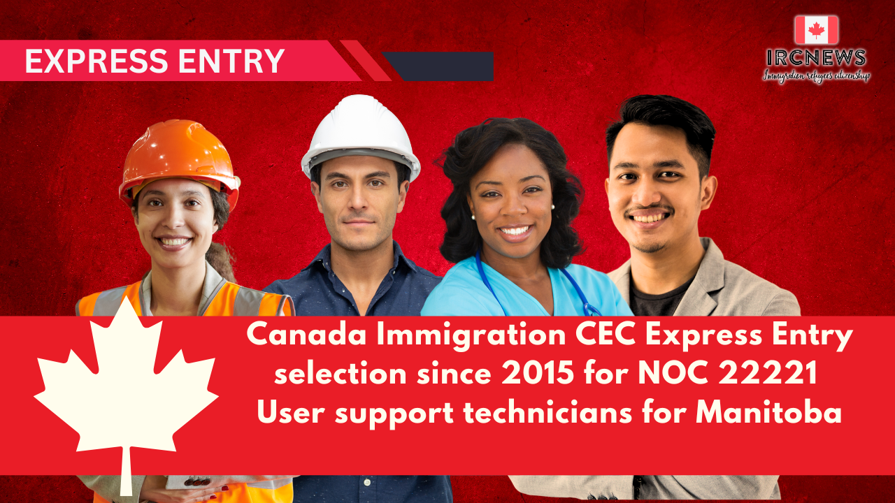 Canada Immigration CEC Express Entry selection since 2015 for NOC 22221 User support technicians for Manitoba