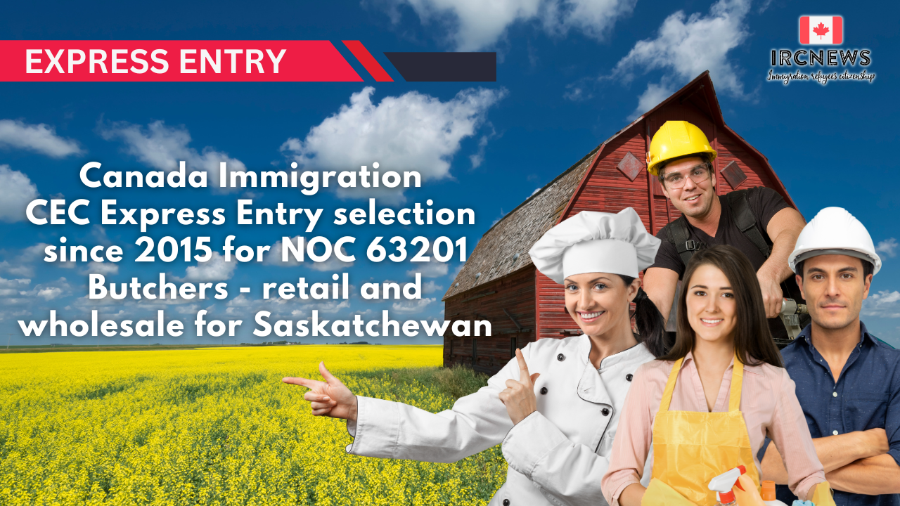 Canada Immigration CEC Express Entry selection since 2015 for NOC 63201 Butchers – retail and wholesale for Saskatchewan