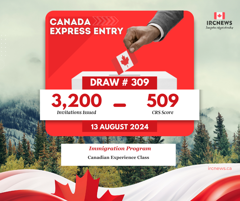 Express Entry Draw: Intake 309, 14 August 2024