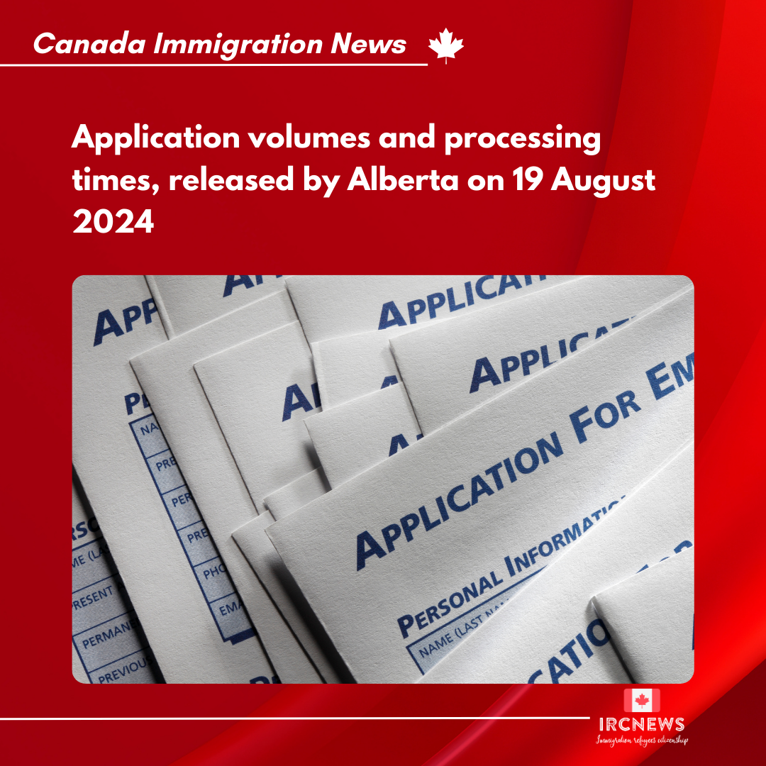 Application volumes and processing times, released by Alberta on 19 August 2024