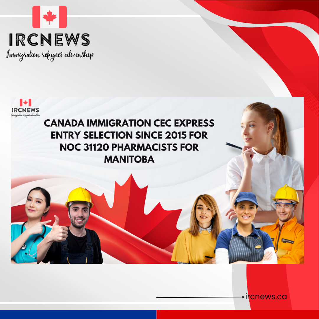 Canada Immigration CEC Express Entry selection since 2015 for NOC 31120 Pharmacists for Manitoba